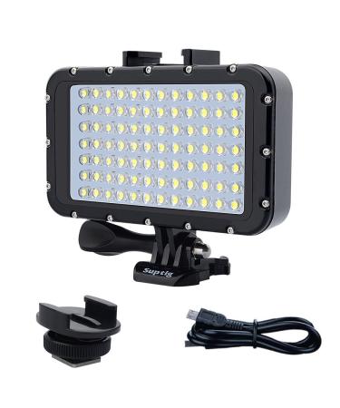 Suptig Underwater Lights Dive Light 84 LED High Power Dimmable Waterproof LED Video Light Waterproof 164ft(50m) for Gopro Canon Nikon Pentax Panasonic Sony Samsung SLR Cameras