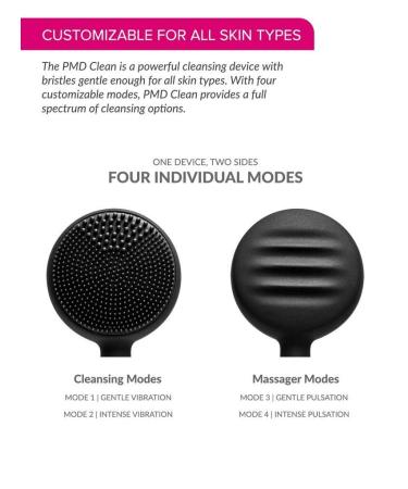 PMD Clean - Smart Face Cleaning Device | Waterproof SonicGlow Brush & Anti-Aging Massager | Lift Firm & Tone Skin - Black - Buy Online on SooperMarket.com