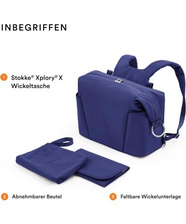 Buy Stokke Xplory X Wrap Pocket - Versatile Shoulder Bag & Backpack with Diaper Pad - UPF 50+ Water-Repellent Easy to Clean - Royal Blue - Buy Online on SooperMarket.com