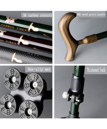 Walking Stick with Wooden Handle Lightweight Adjustable Walking Cane for Balance Mobility Aid 3k Carbon 360 Degree Pivoting HEA - Buy Online on SooperMarket.com