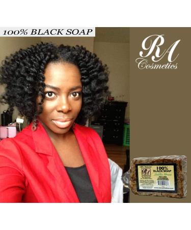 RA Cosmetics 100% Black Soap with Lemon Grass - Natural Skin Care 5 oz | Buy Internationally - Buy Online on SooperMarket.com