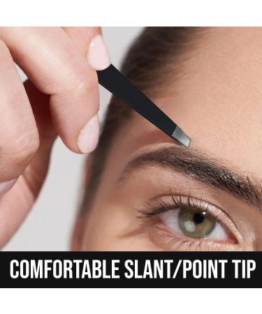 KAMICURE Professional Tweezers with Comb Feature - Stainless Steel Slant Tip Eyebrow Tweezers for Women Facial Hair Removal and Ingrown Hair - Buy Online on SooperMarket.com