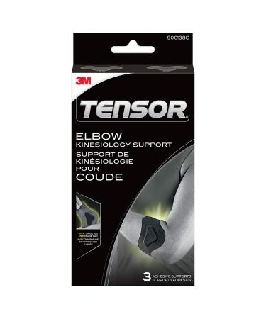 Tensor Kinesiology Elbow Support Pre-Cut Adhesive Athletic Support Brace Alternative 3 Pack