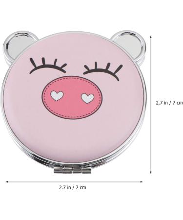 Minkissy Double-Sided Handheld Pig Compact Makeup Mirror for Women Girls - Travel and Bag Handbag Mirror - Creative and Stylish (Style 2) - Buy Online on SooperMarket.com