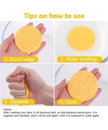 AUAUY Compressed Facial Sponges 60 Count Cellulose Facial Sponges for Daily Cleansing 100% Natural Wood Pulp Cotton Face Washing Sponge for Facial Cleansing Exfoliating Mask Makeup Removal 60 Beige - Buy Online on SooperMarket.com