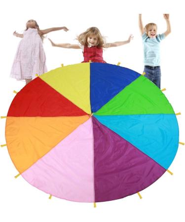 Kids Parachute: Giant Multicolored Play Canopy with 16 Handles - Indoor & Outdoor Toy for Teamwork and Fitness | 3.6m/142 - Buy Online on SooperMarket.com