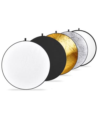 NEEWER 32 Inch/80 Centimeter Light Reflector Light Diffuser 5 in 1 Collapsible Multi Disc with Bag - Translucent, Silver, Gold, White, and Black for Studio Photography Lighting and Outdoor Lighting