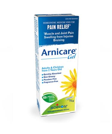 Boiron Arnicare Gel 75g for Pain Relief for the relief of muscle pain and joint pain. Eases resorption of bruises and inflammatory oedema caused by falls blows blunt injury or surgery.