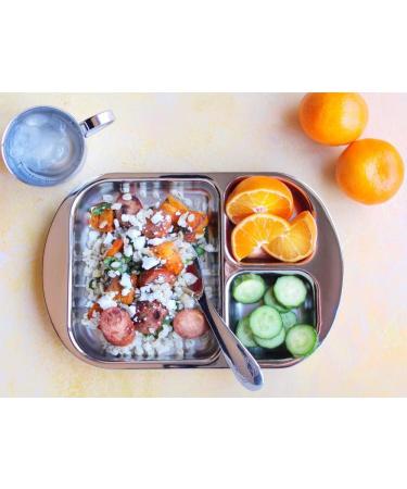 Kiddobloom Children Stainless Steel Divided Plates (2 pc) - Fun Frog Design for Mess-Free Mealtime - Buy Online on SooperMarket.com