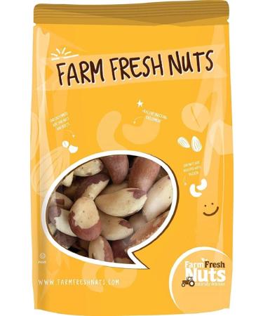 Freshly Roasted & Unsalted Brazil Nuts (2 Lbs.) - Super Crunchy & Delicious - Packed with Healthy Nutrients - Great for Snacking - Farm Fresh Nuts Brand 2 pounds