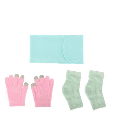 Moisturizing Socks Gloves Set Moisturizing Socks Gloves Neck Sleeves Gel Cover Infused with Essential Oils and Vitamins for Repairing and Softening Dry Cracked Skins