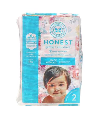 The Honest Company Honest Diapers Size 2 12-18 Pounds Rose Blossom 32 Diapers