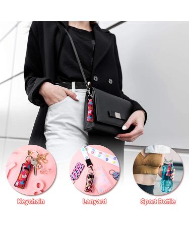 Mini Chapstick Holder Keychain - 12 Pack Neoprene Lip Balm Holders with Metal Ring | Waterproof Lipstick Tracker Sleeve Keychains for Travel - Birthday Gift (12 Styles) - Buy Online on SooperMarket.com