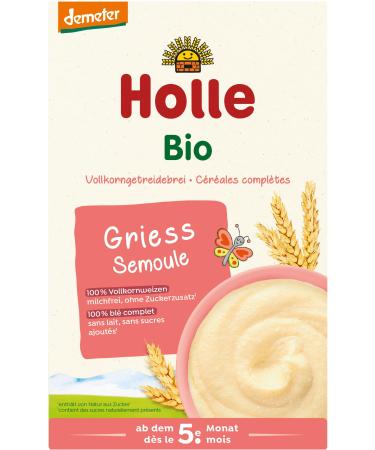 Holle Organic Whole Grain Porridge Semolina (2 x 250 gr) 250 g (pack of 2)