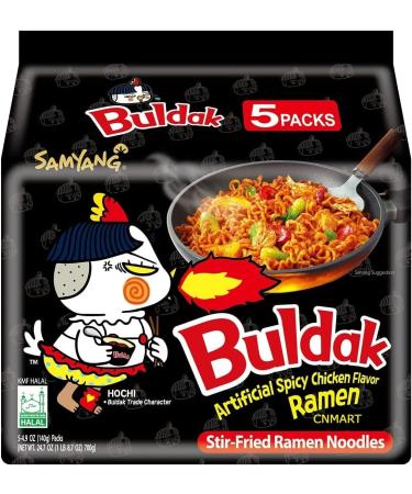 CNMART Samyang Halal Instant Ramen Noodles Variety Pack - Hot Chicken (140g 5 Packs) 2x Spicy (140g 5 Packs) Jjajang (140g 5 Packs) - Buy Online on SooperMarket.com
