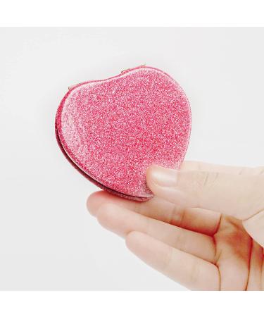 X Hot Popcorn 4Pcs Mini Heart-Shaped Makeup Mirrors Set - Double-Sided Compact Travel Cosmetic Mirror for Girls Gift - Buy Online on SooperMarket.com