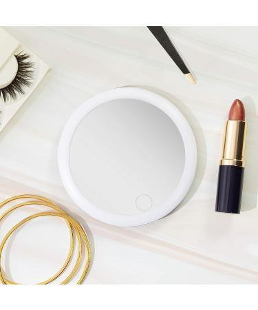 Zadro 4 Round LED Makeup Travel Mirror with Rechargeable Light - Compact & Portable - Buy Online on SooperMarket.com