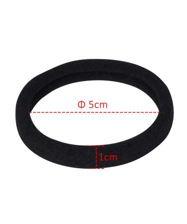 20 Large Black Stretch Hair Ties for Thick, Heavy, and Curly Hair - 5cm Diameter, 1cm Width - Buy Online on SooperMarket.com