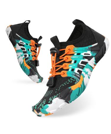 Bathing shoes children boys girls water shoes barefoot shoes slipproof dry swimming shoes beach shoes summer aqua shoes toddler for beach pool surf barefoot 26 EU string black