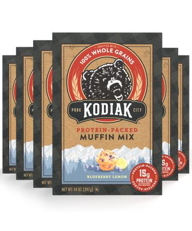 Kodiak Cakes Power Bake Muffin Mix - Blueberry Lemon High Protein Breakfast Muffin Mix - 100% Whole Grain Blueberry Muffins Baking Mix, 14 Ounce (Pack of 6) Blueberry Lemon - Pack of 6
