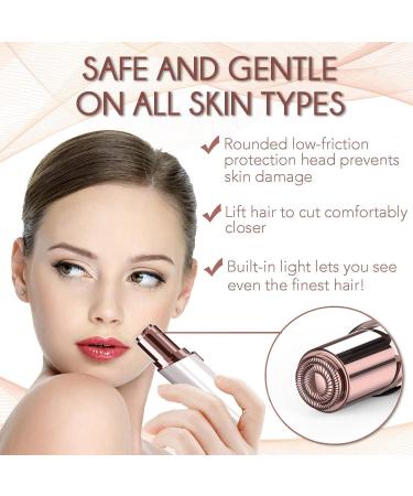 Rechargeable Facial Hair Remover for Women - Painless Hair Removal Device for Face with 2 Replacement Heads - Ideal for Lip, Chin, and Mustache - Buy Online on SooperMarket.com