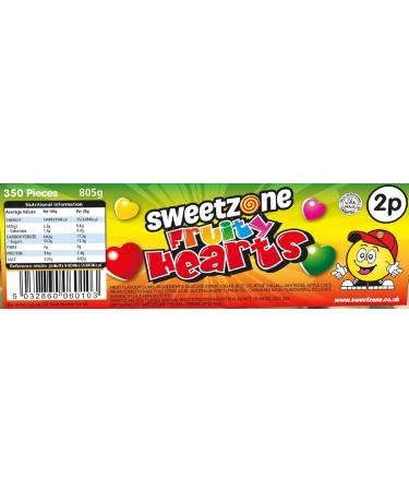 Sweetzone Fruity Love Hearts Sweet Tub Mixed-Fruit Halal Sweets Tub 350 pc 805 g Heart Sweets for Sweet Enthusiasts and Gummy Sweets Connoisseurs - Buy Online on SooperMarket.com