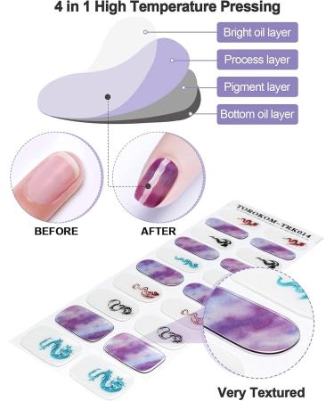 Semi Cured Gel Nail Strips - Purple Long Lasting Waterproof Nail Polish Stickers Set with Cuticle Stick, File, Wipes & Sealing - UV/LED Lamp Required - Buy Online on SooperMarket.com
