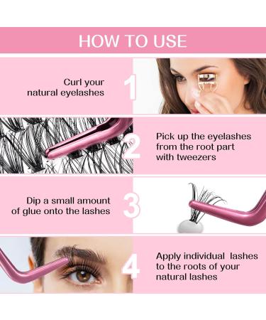 280 Pcs Cluster and Wispy Individual Lashes | DIY At Home | 12mm 30D-D-0.07-Large | C D Curl Bottom Lashes - Buy Online on SooperMarket.com