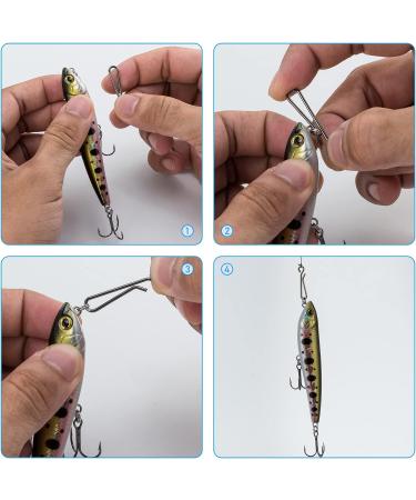 Dr.Fish 50 Pack Stainless Steel Quick Change Fishing Clips - Fast Snaps for Lures and Baits | Downward Opening | Freshwater | 1-22LB - Buy Online on SooperMarket.com