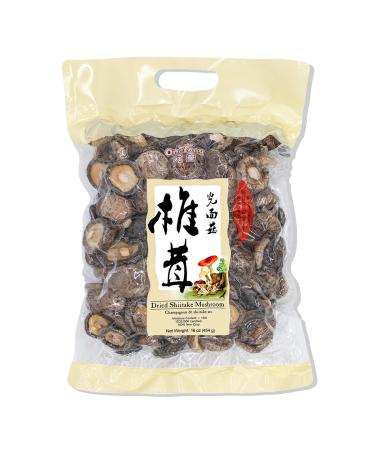 ONETANG Dried Shiitake Mushrooms 16 Oz, Rehydrate Quickly, Soft Texture, Fresh Flavor, Stemless, Vacuum Sealed, No Add, 2022 New Black Mushrooms 1 LB (Holiday Gifts)