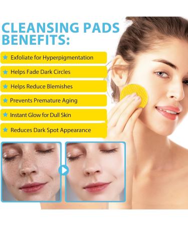 Turmeric Cleansing Pads for Oily & Sensitive Skin | 60PCS Gentle Pads to Combat Acne Blemishes & Dullness | Balance Skin Oil - Buy Online on SooperMarket.com