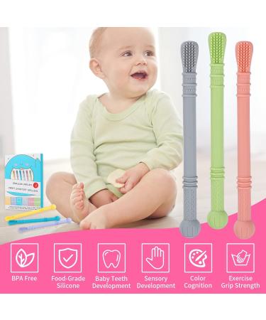 Meartchy Teething Tubes - 6 Pack Silicone Chew Straws for Babies 0-6 and 6-12 Months - Buy Online on SooperMarket.com