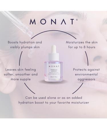 MONAT Hydration Booster Hyaluronic Serum - Lightweight Oil-Free Deep Hydration for All Skin Types - Plump Skin & 8 Hour Moisturizing Effect - Buy Online on SooperMarket.com
