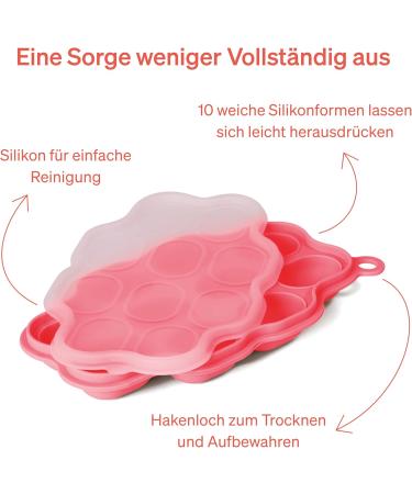 Lovenoobs Baby Food Storage - 100% Silicone Freezing Container for Baby Porridge & Ice Cream Shapes - Red - Buy Online on SooperMarket.com