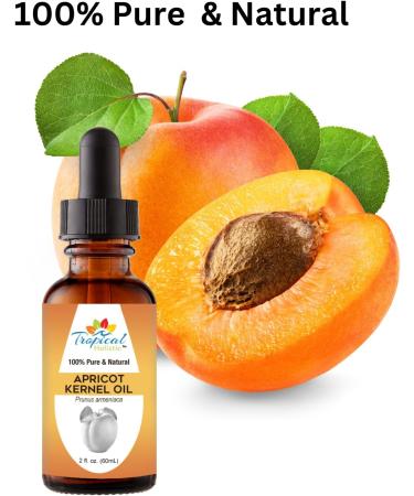 100% Pure Organic Apricot Kernel Oil - Cold-Pressed 2 oz from Turkey | Ideal for Massage Skincare Hair & Aromatherapy - Buy Online on SooperMarket.com