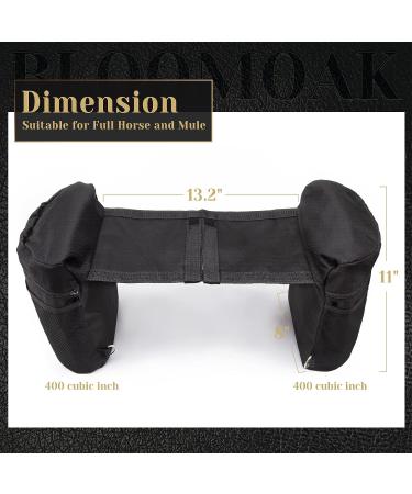 Bloomoak Insulated Saddle Bags - Trail Riding Gear Carrier for Western & English Saddles - Reinforced Stitching, Mesh Pocket (Black) - Buy Online on SooperMarket.com