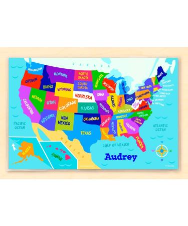 Olive Kids Personalized USA Map Personalized Placemat