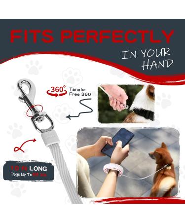 Moestar 360 Tangle-Free Dog Leash with Bag Holder - 3m/10ft for Small & Medium Dogs - Red - Buy Online on SooperMarket.com