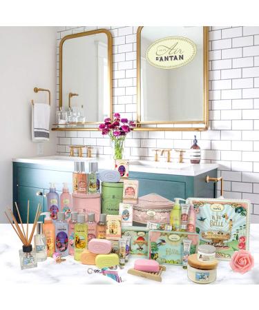 Un Air d'Antan Bar Soap Gift Set for Women - 4 Piece Fancy Soaps with Organic Shea Butter, Sweet Almond Oil, and Argan Oil - Perfect Small Gift For Her - Buy Online on SooperMarket.com