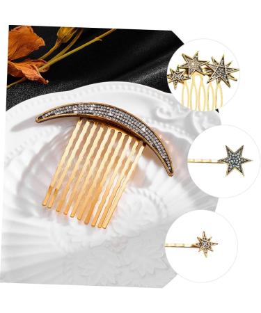 PLAFOPE 1 Set Star Moon Hairpin Hair Accessories Hair Barrettes Hair Side Comb Clip Star Barrettes Star Hairpins Wedding Side Comb Star Hair Clips Hair Clip Side Comb Hair Pin Hair Comb - Buy Online on SooperMarket.com