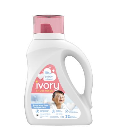 Ivory Snow Baby Laundry Detergent Liquid Fragrance Free Hypoallergenic Detergent 1.36 L 32 Loads 1.36 l (Pack of 1)