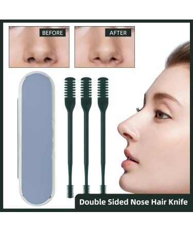 3 Pack Nose Hair Trimmer 2 in 1 Professional Double Headed Clipper - Dark Green Nose Hair Remover for Men & Women - International Shipping Available - Buy Online on SooperMarket.com
