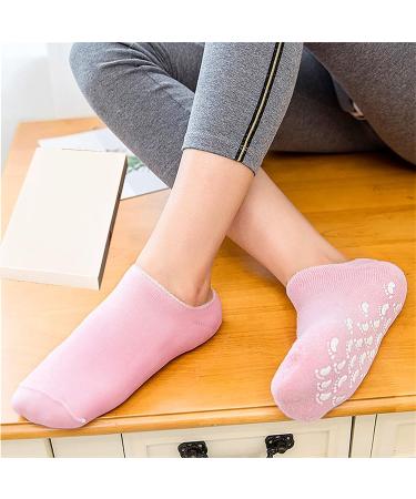 Moisturizing Gel Socks (2 Pairs) with Vitamin & Oil Infusion | Hydrating Moisture Socks for Dry Skin Repair - Purple & Pink - Buy Online on SooperMarket.com