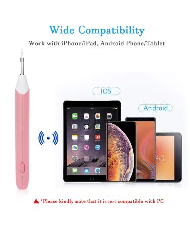 3.9mm Otoscope Ear Endoscope for Ear Wax Removal | 6-Light Ear Inspection Camera HD Waterproof Ear Scope for Kids and Adults | Pink | Compatible with Android iPhone - Buy Online on SooperMarket.com