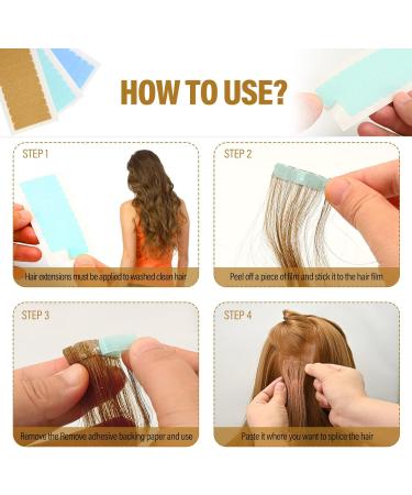 EHDIS 72 Pcs Hair Extension Tapes with Scraper - Double Sided Hair Tape for Extensions, Wigs & Toupees - Buy Online on SooperMarket.com