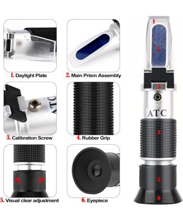 Buy XRClif Honey Refractometer with ATC - Portable Handheld LCD Display for Accurate Sugar Content Measurement (BRIX 58-92%) - Ideal for Honey Fruit Drinks & More - Buy Online on SooperMarket.com