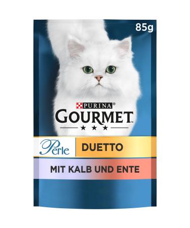 Gourmet Perle Duetto wet cat food with veal and duck 26 pack (26 x 85g) Single veal & duck