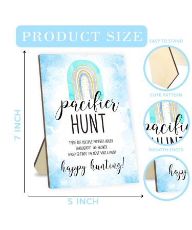 Pacifier Hunting Game for Baby Shower | Bohemian Rainbow Theme Party Game Sets | Includes 50 Blue Acrylic Pacifiers & Sign - Buy Online on SooperMarket.com