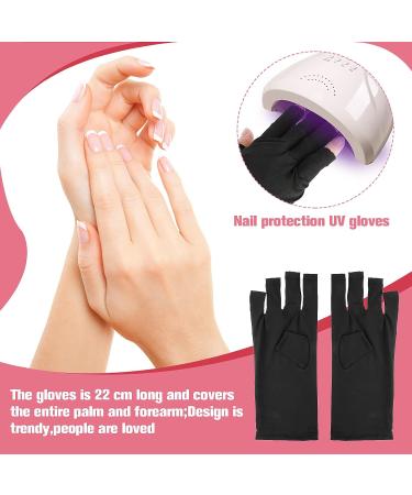 WLLHYF Anti UV Gel Nail Gloves - Fingerless Sun Protection Gloves 22cm-Black - Buy Online on SooperMarket.com