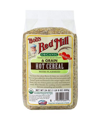 Bob's Red Mill Organic 6 Grain Hot Cereal With Flaxseed, 24 Oz 1.5 Pound (Pack of 1)